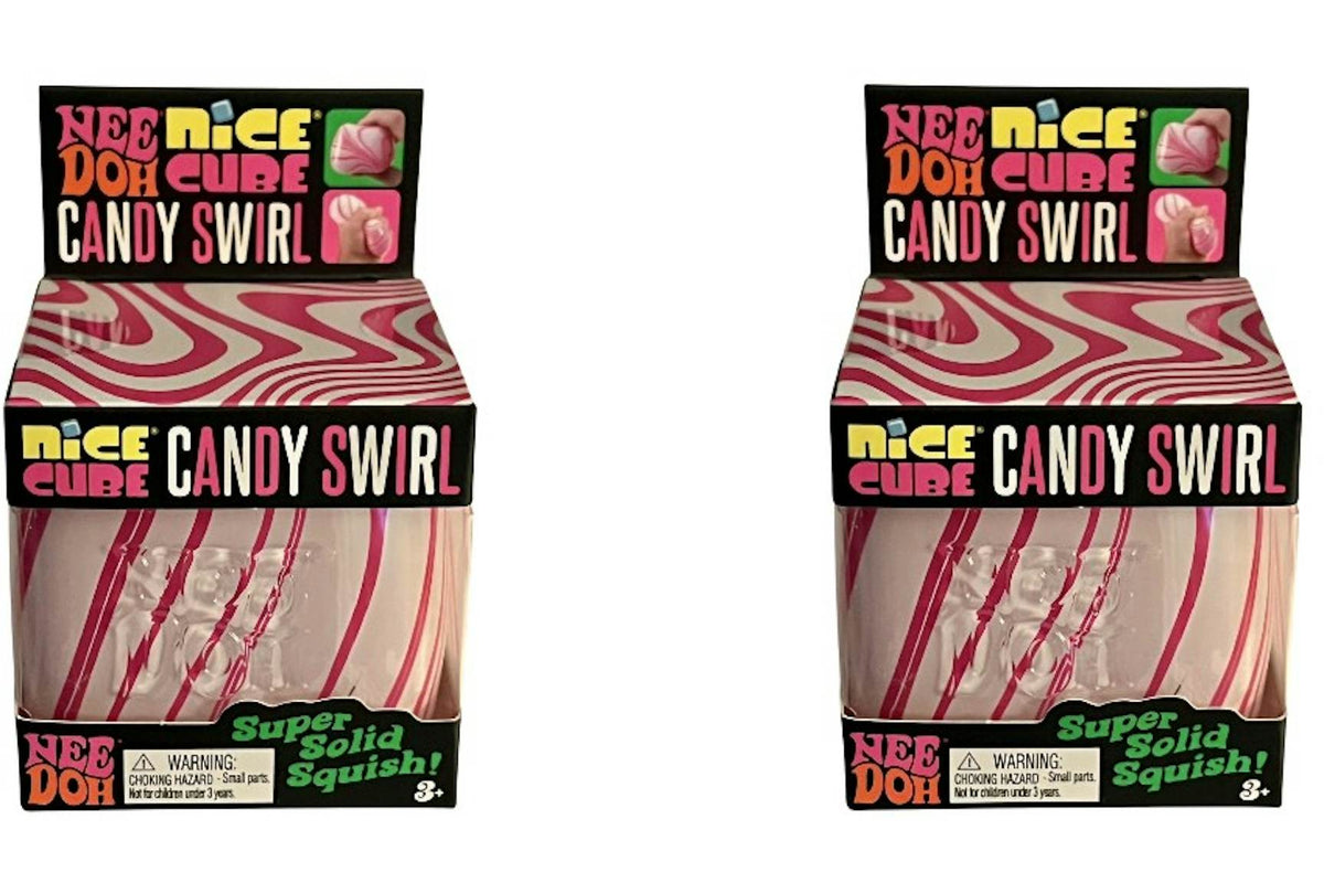 NeeDoh Candy Swirl Nice Cube Squishy Fidget Toy 2x Lot